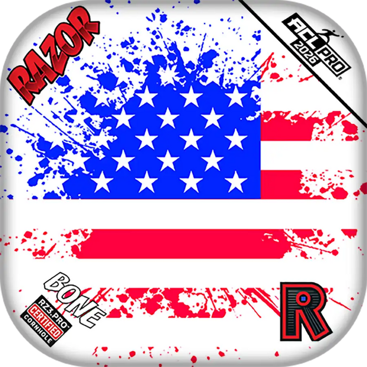 Bone | Merica Flag | ACL PRO Razor Cornhole Bags