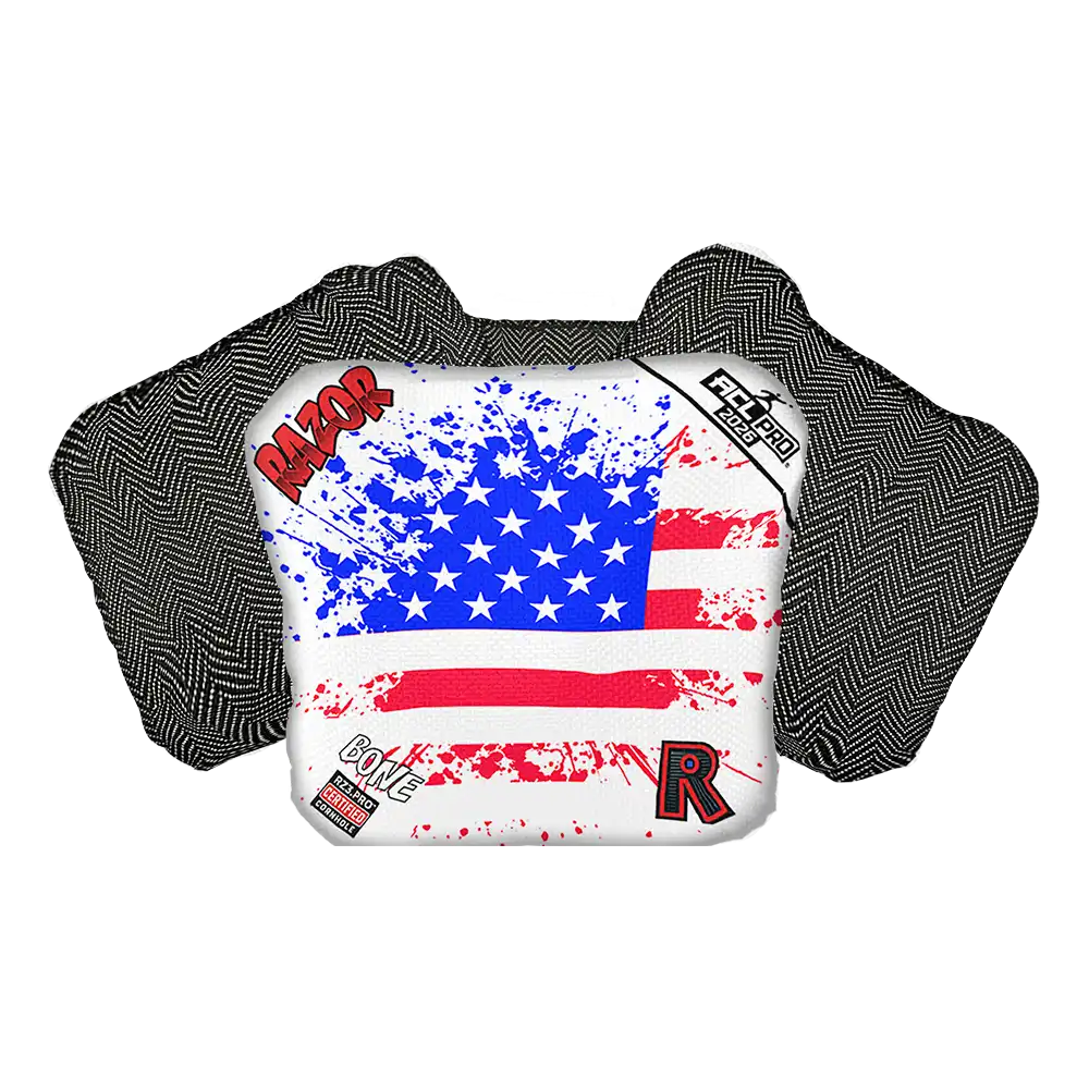 Bone | Merica Flag | ACL PRO Razor Cornhole Bags