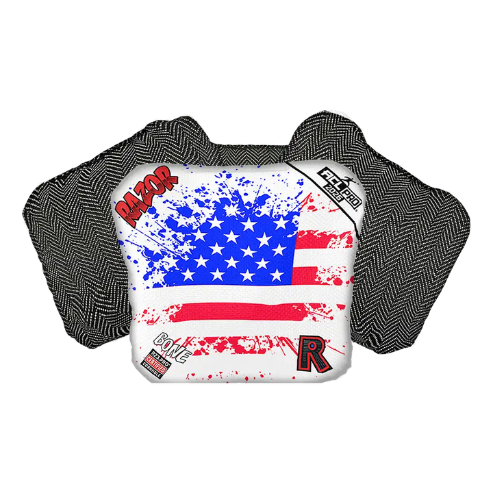 Bone | Merica Flag | ACL PRO Razor Cornhole Bags