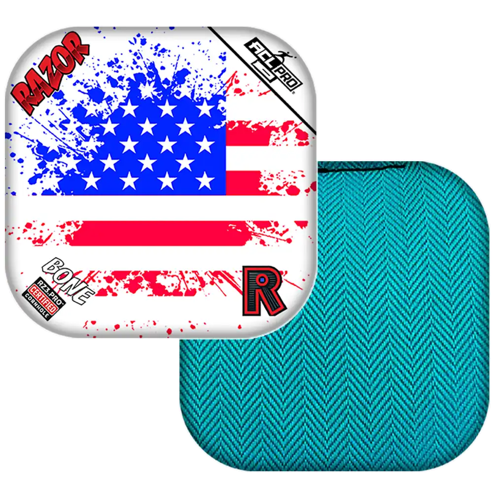 Bone | Merica Flag | ACL PRO Razor Cornhole Bags