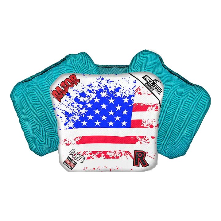 Bone | Merica Flag | ACL PRO Razor Cornhole Bags