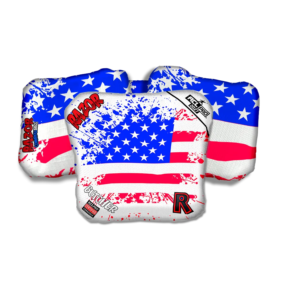 Butcher PRO Merica Flag Cornhole Bags