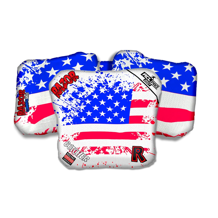 Butcher PRO Merica Flag Cornhole Bags