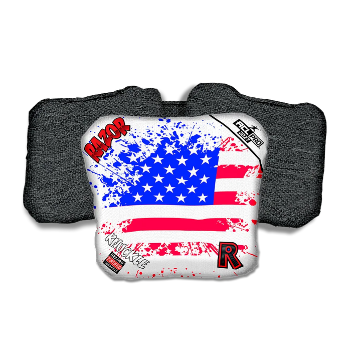 Knuckle PRO Merica Flag Black Back Cornhole Bags