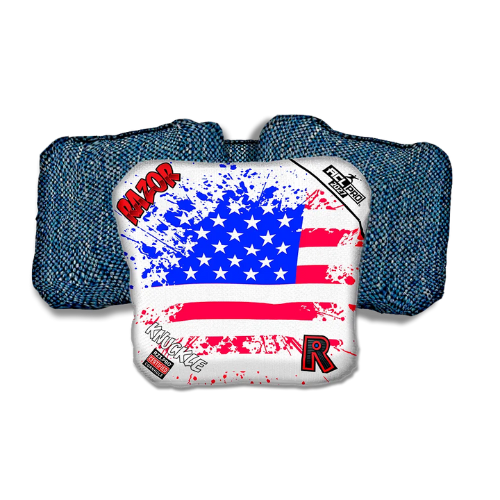 Knuckle PRO Merica Flag Blue Back Cornhole Bags
