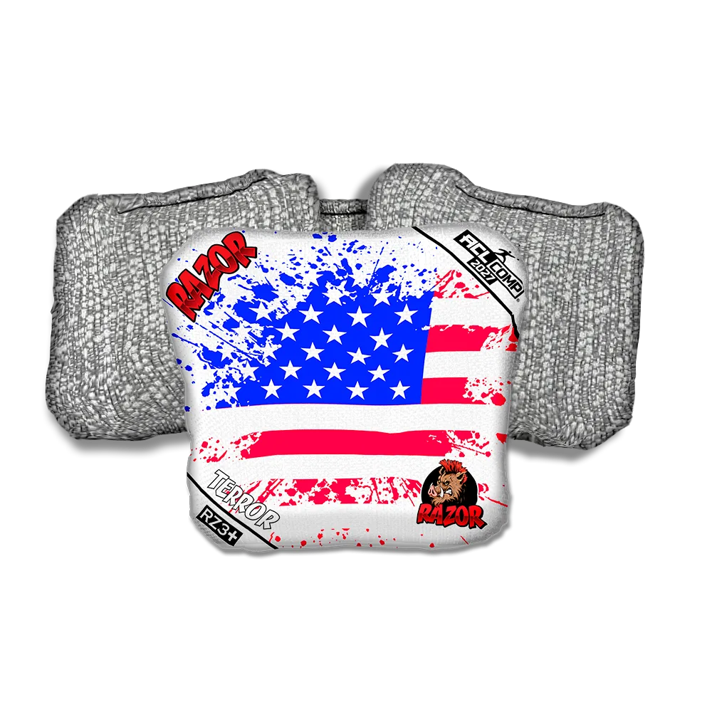 Terror COMP Merica Flag Silver Back Cornhole Bags