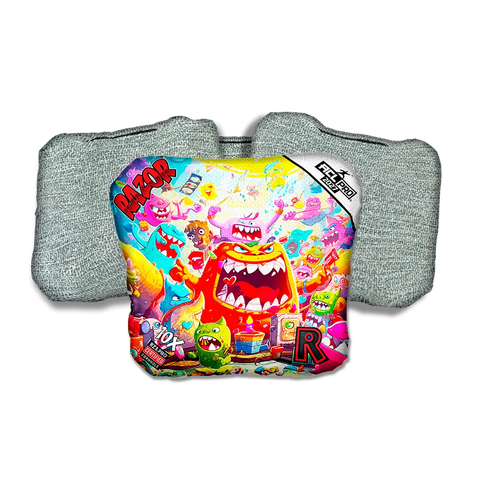 10 X PRO Monster Party Light Back Cornhole Bags