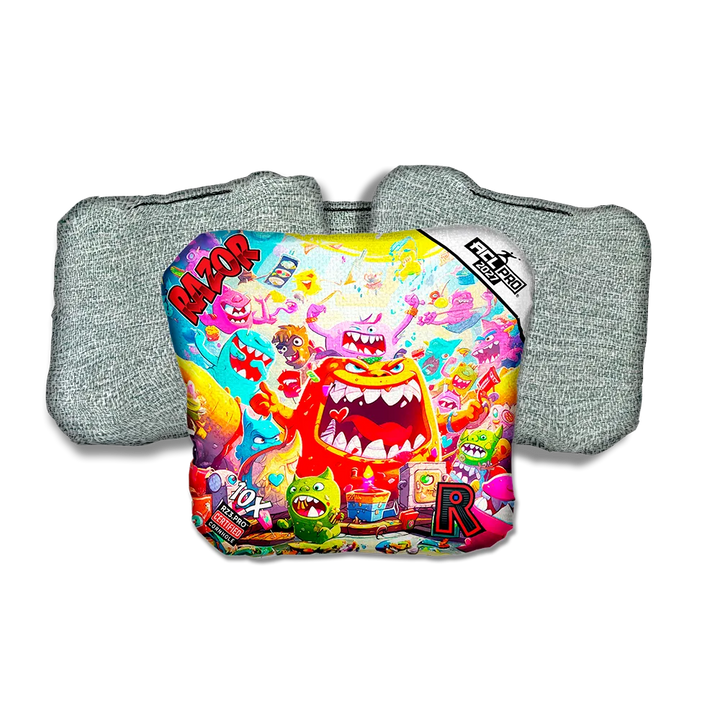 10 X PRO Monster Party Light Back Cornhole Bags