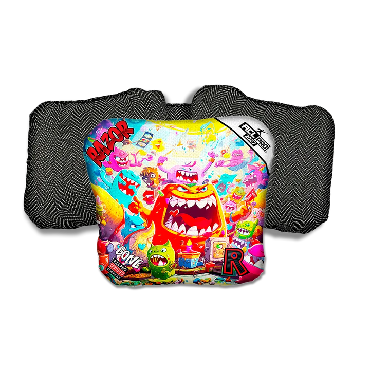 Bone PRO Monster Party Black Back Cornhole Bags