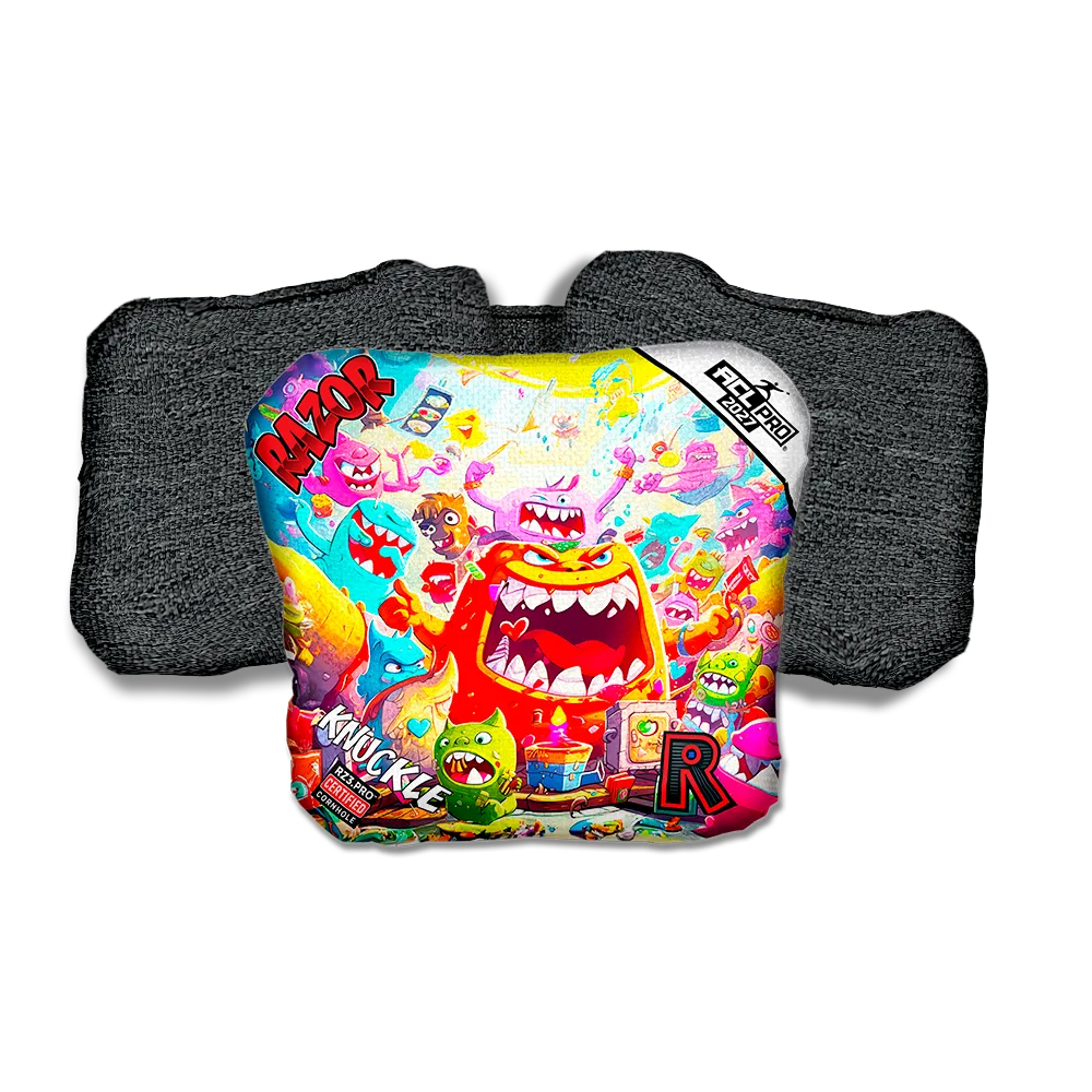 Knuckle PRO Monster Party Black Back Cornhole Bags