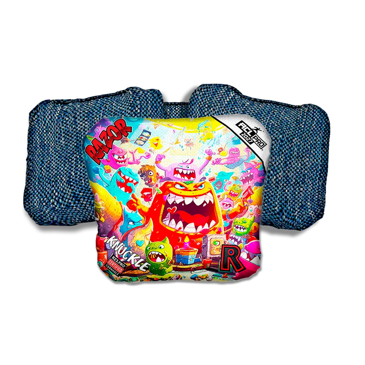 Knuckle PRO Monster Party Blue Back Cornhole Bags