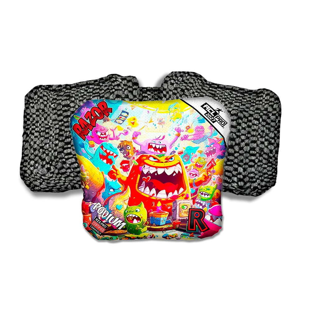 Podium PRO Monster Party Black Back Cornhole Bags