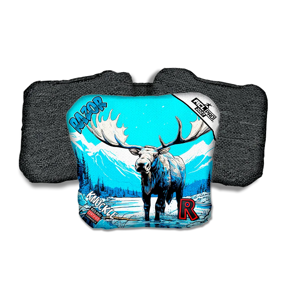 Knuckle PRO Alaskan Moose Black Back Cornhole Bags