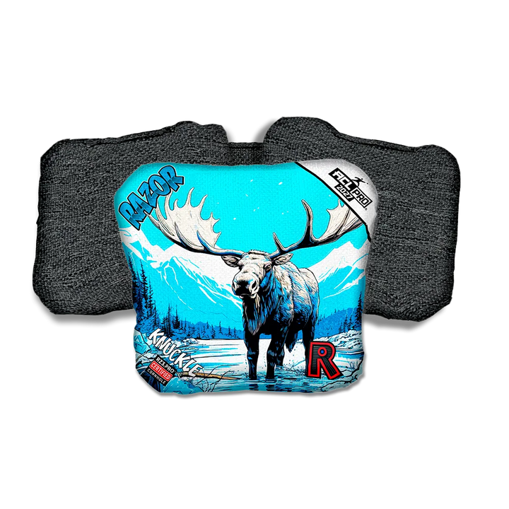 Knuckle PRO Alaskan Moose Black Back Cornhole Bags