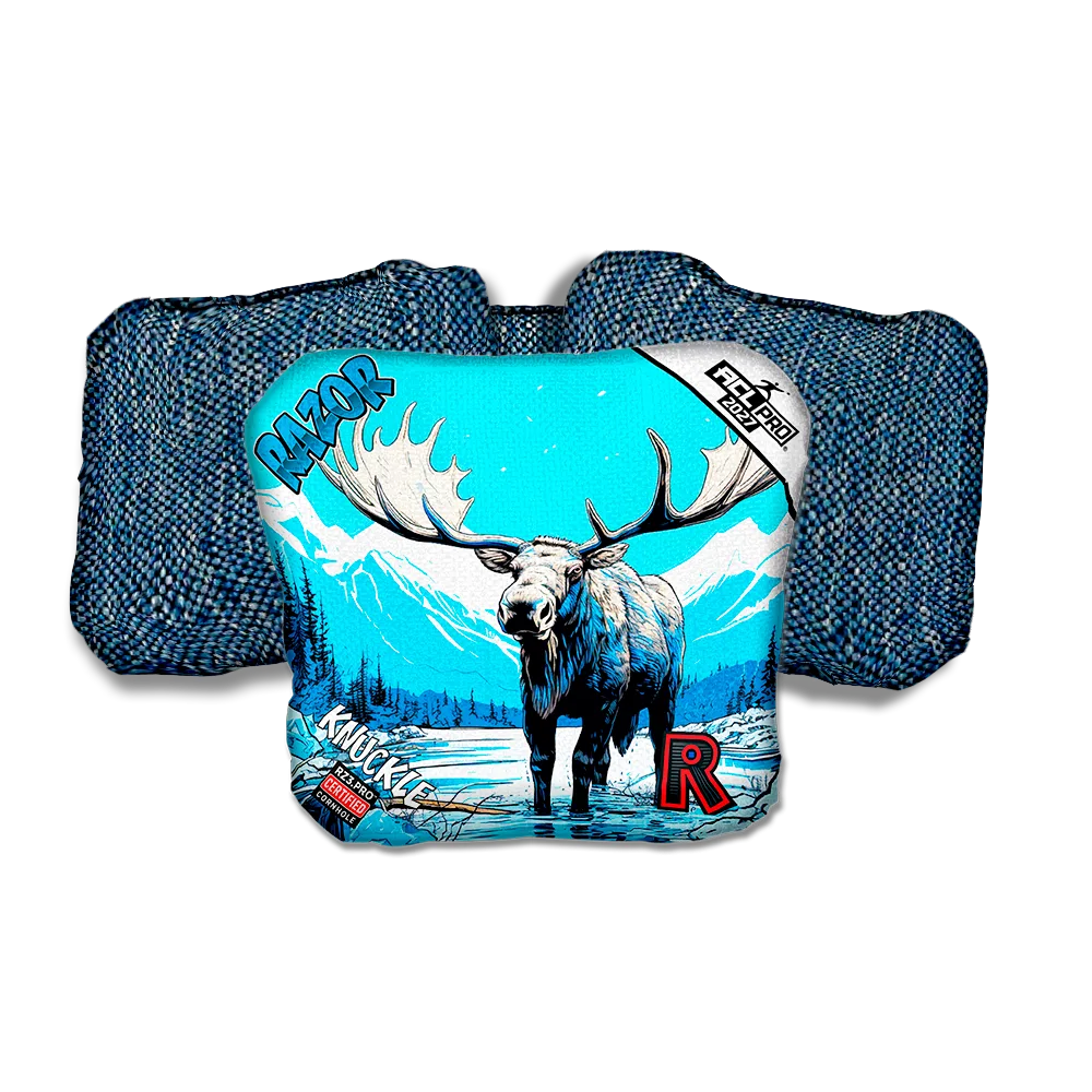 Knuckle PRO Alaskan Moose Blue Back Cornhole Bags