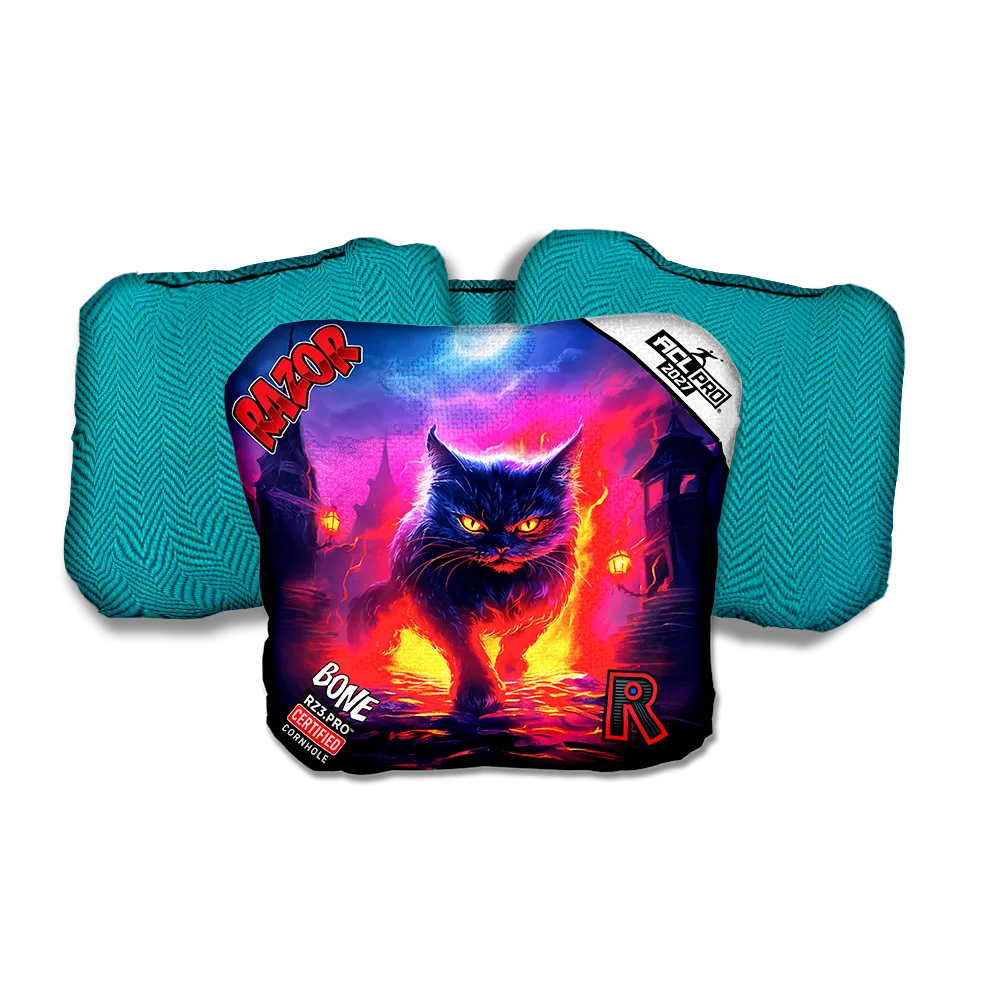 Bone PRO Night Fall Teal Back Cornhole Bags