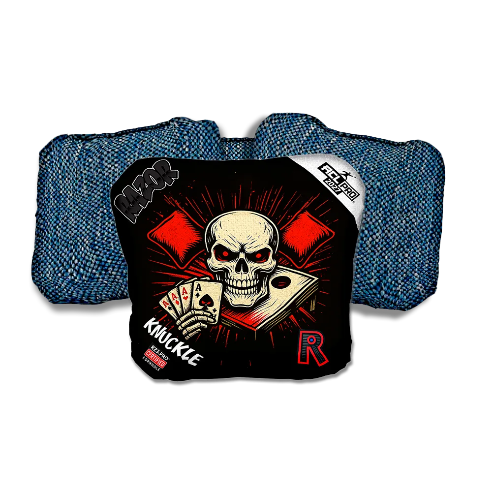 Knuckle PRO No Mercy Blue Back Cornhole Bags