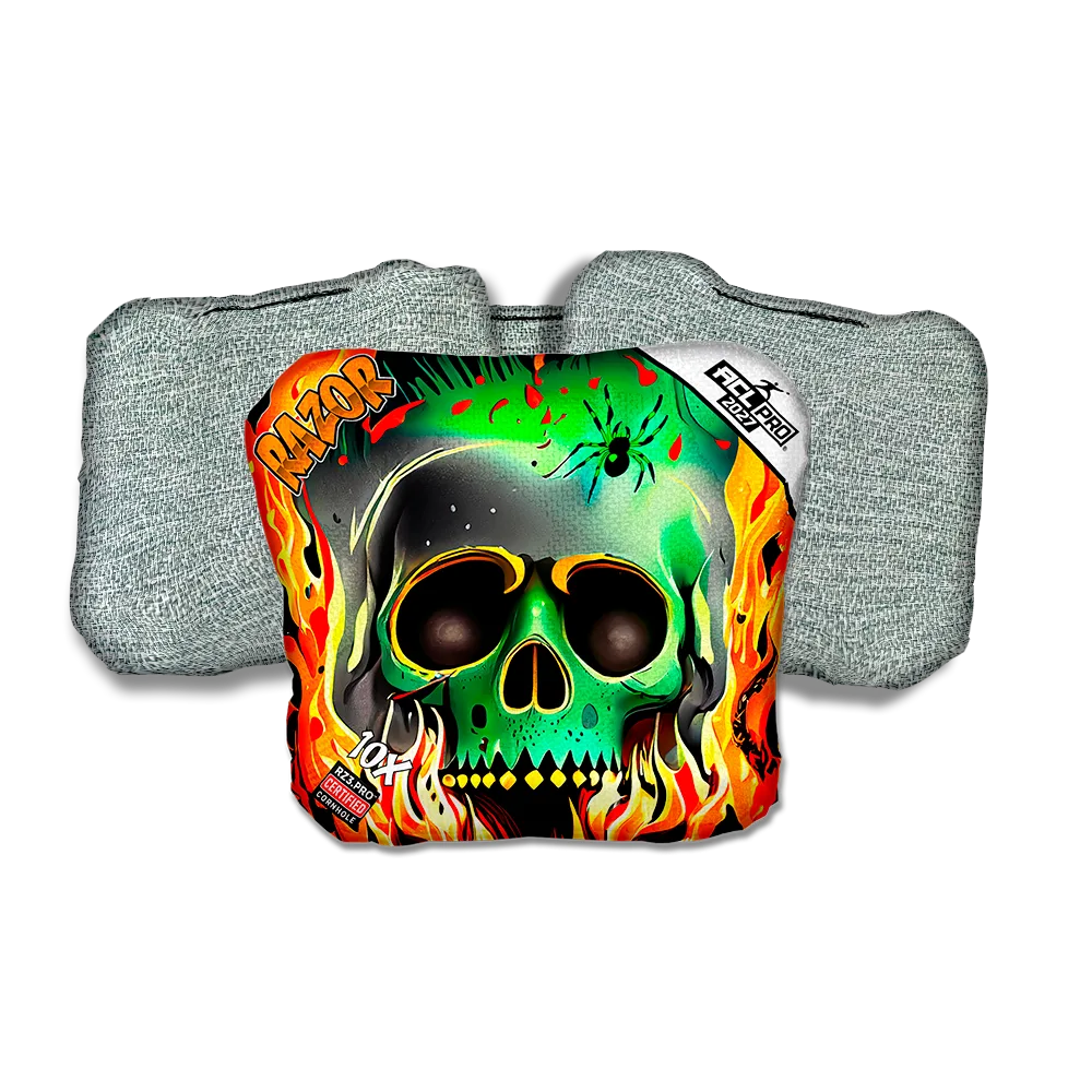 10 X PRO Nuclear Skull Light Back Cornhole Bags