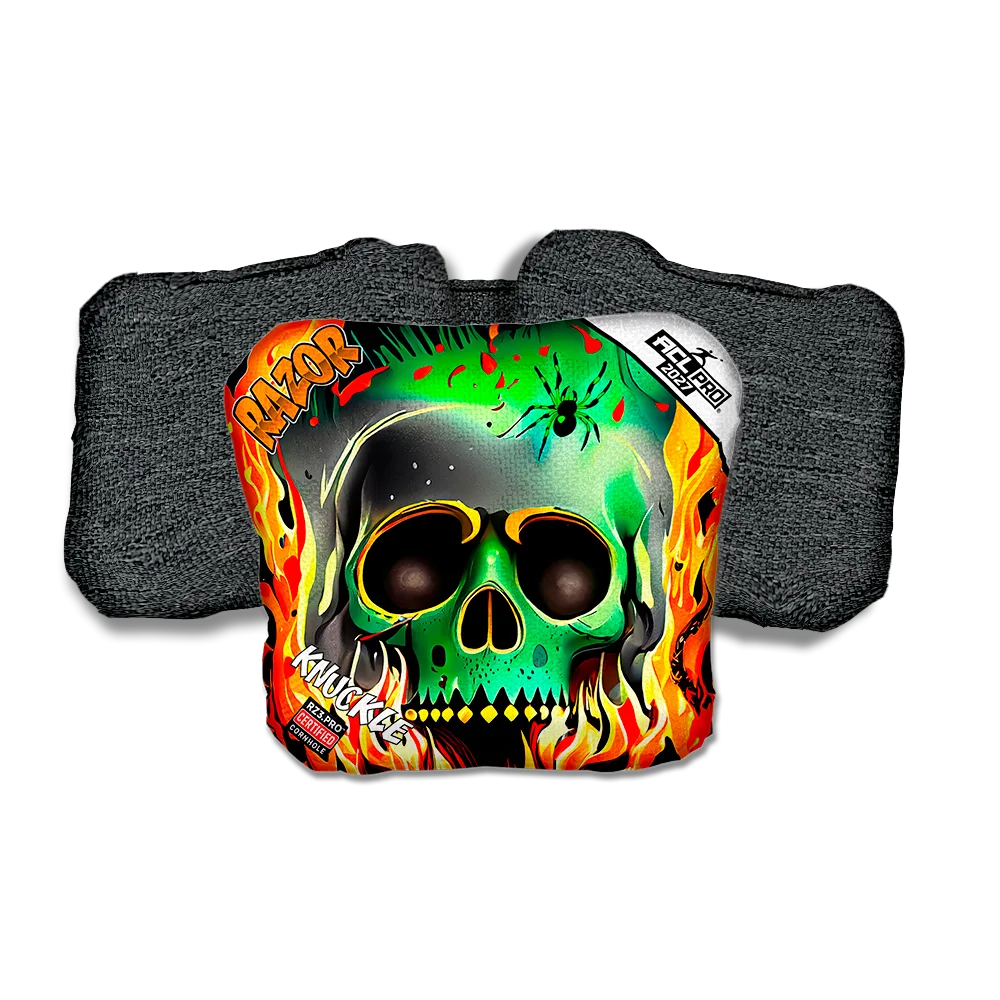Knuckle PRO Nuclear Skull Black Back Cornhole Bags
