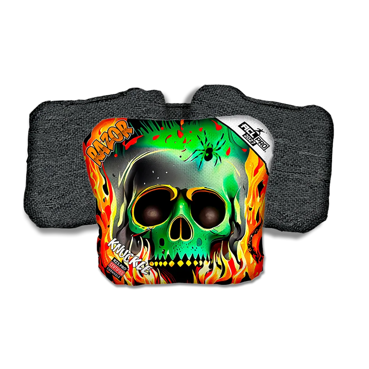 Knuckle PRO Nuclear Skull Black Back Cornhole Bags