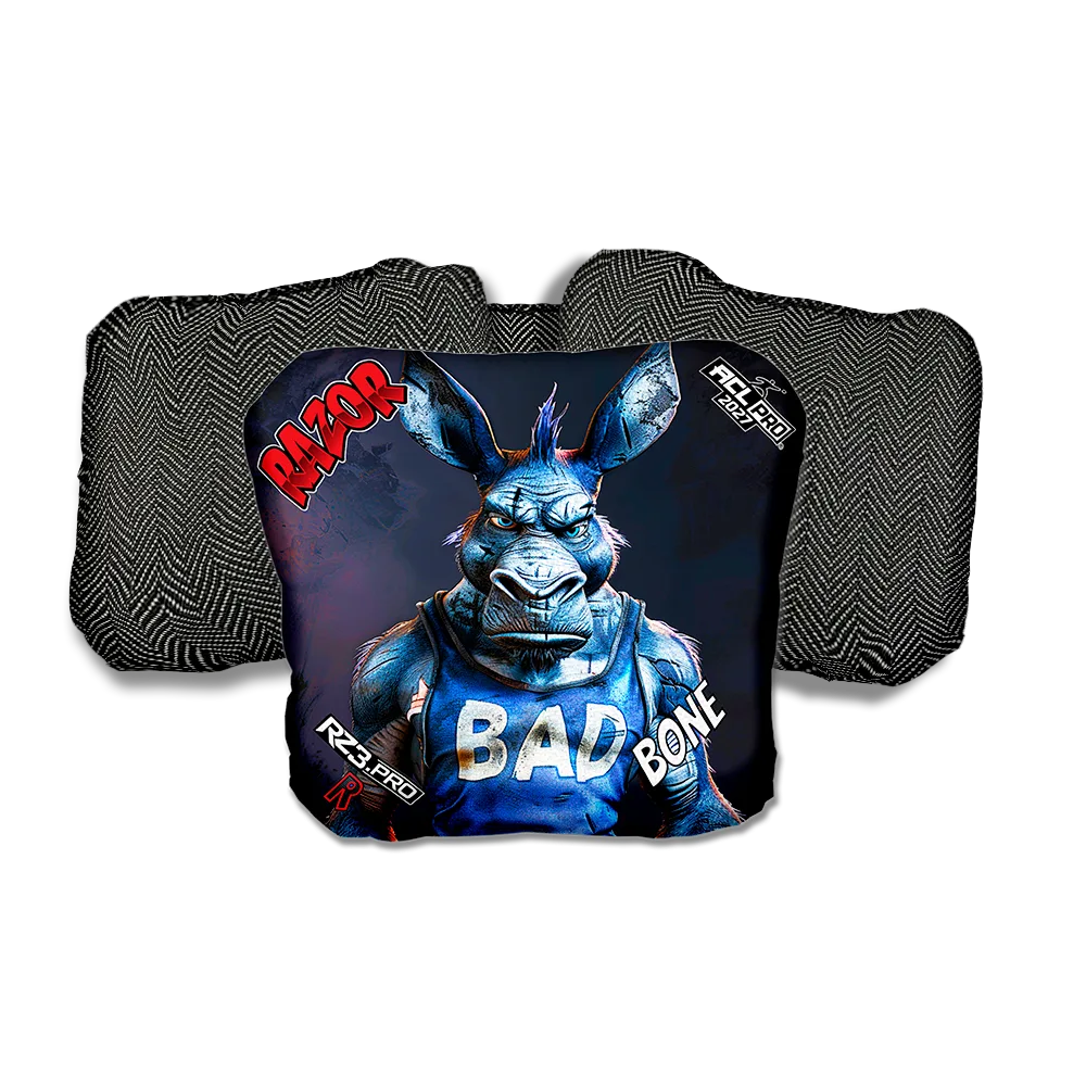 Bone PRO Old Bad Ass Black Back Cornhole Bags
