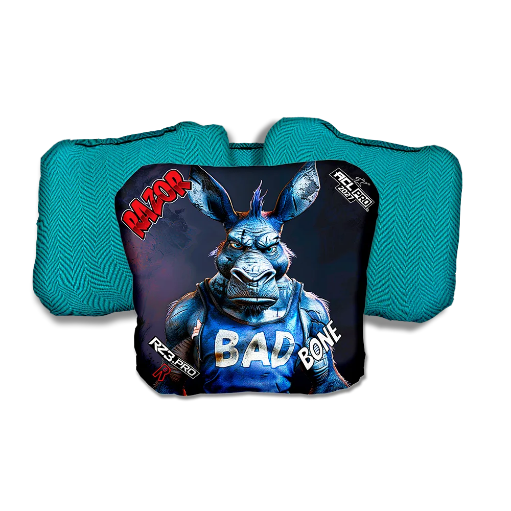 Bone PRO Old Bad Ass Teal Back Cornhole Bags