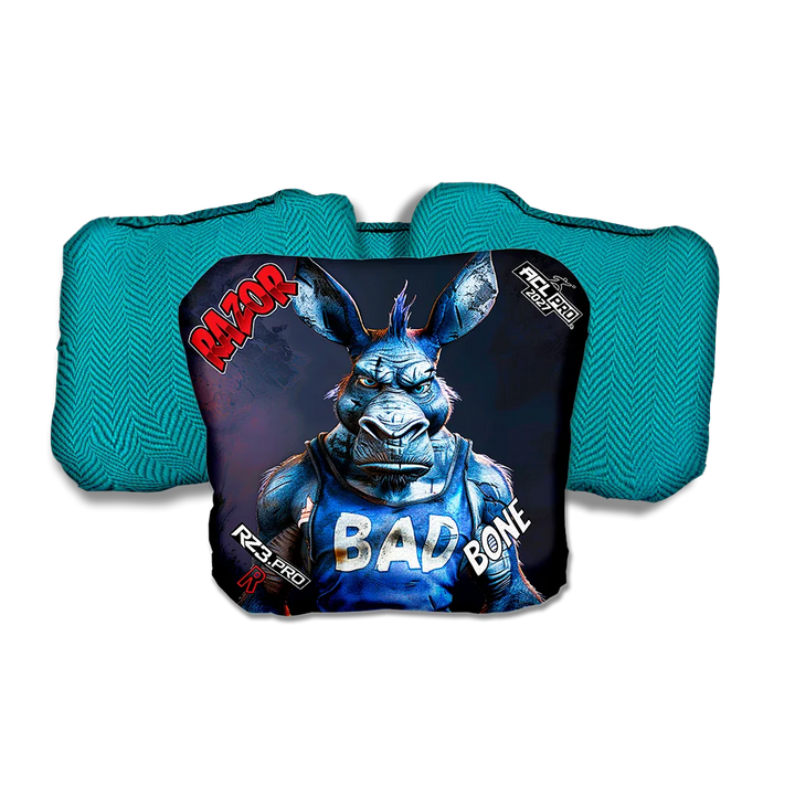 Bone PRO Old Bad Ass Teal Back Cornhole Bags