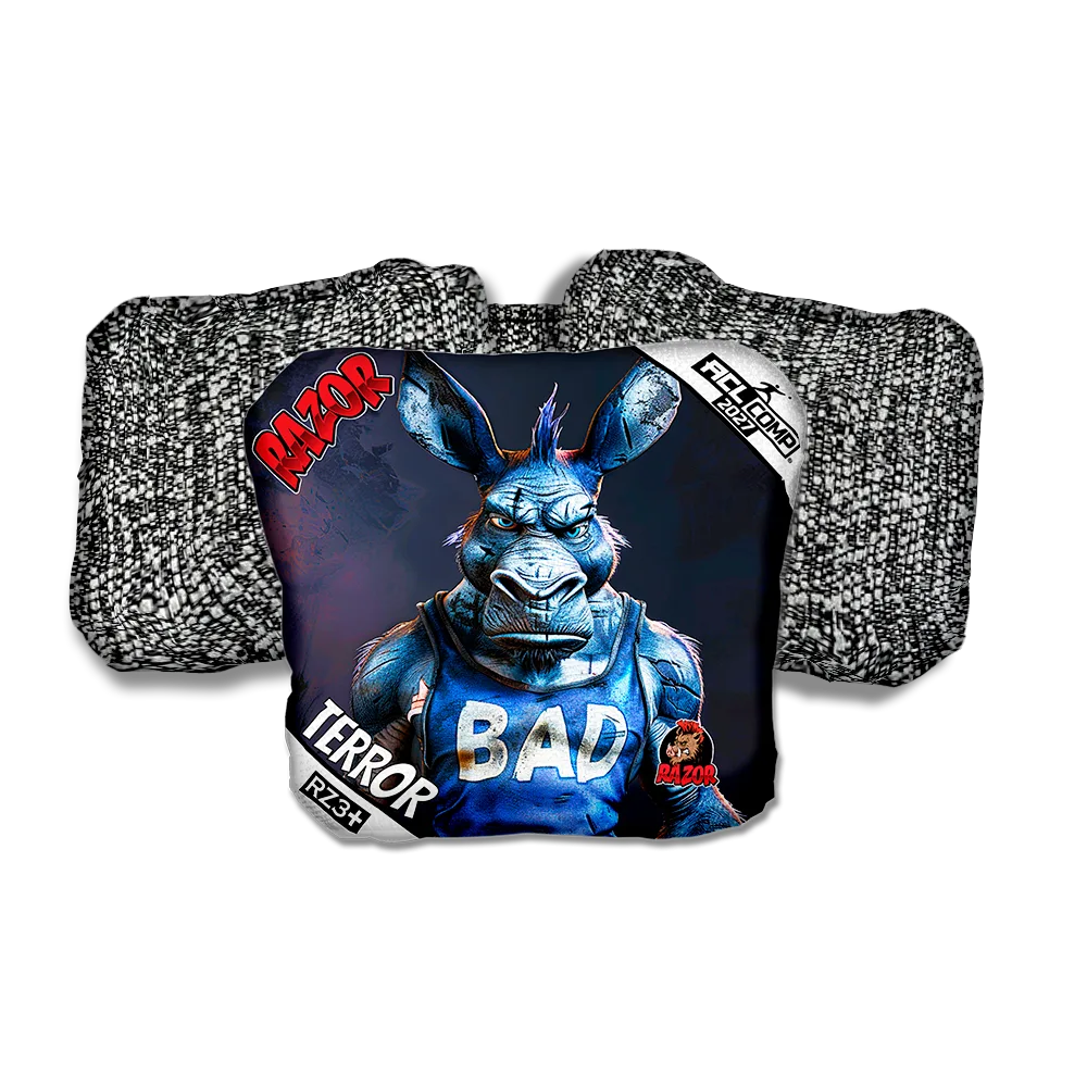Terror COMP Old Bad Ass Salt Pepper Back Cornhole Bags