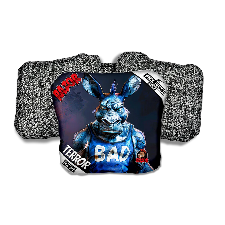 Terror COMP Old Bad Ass Salt Pepper Back Cornhole Bags