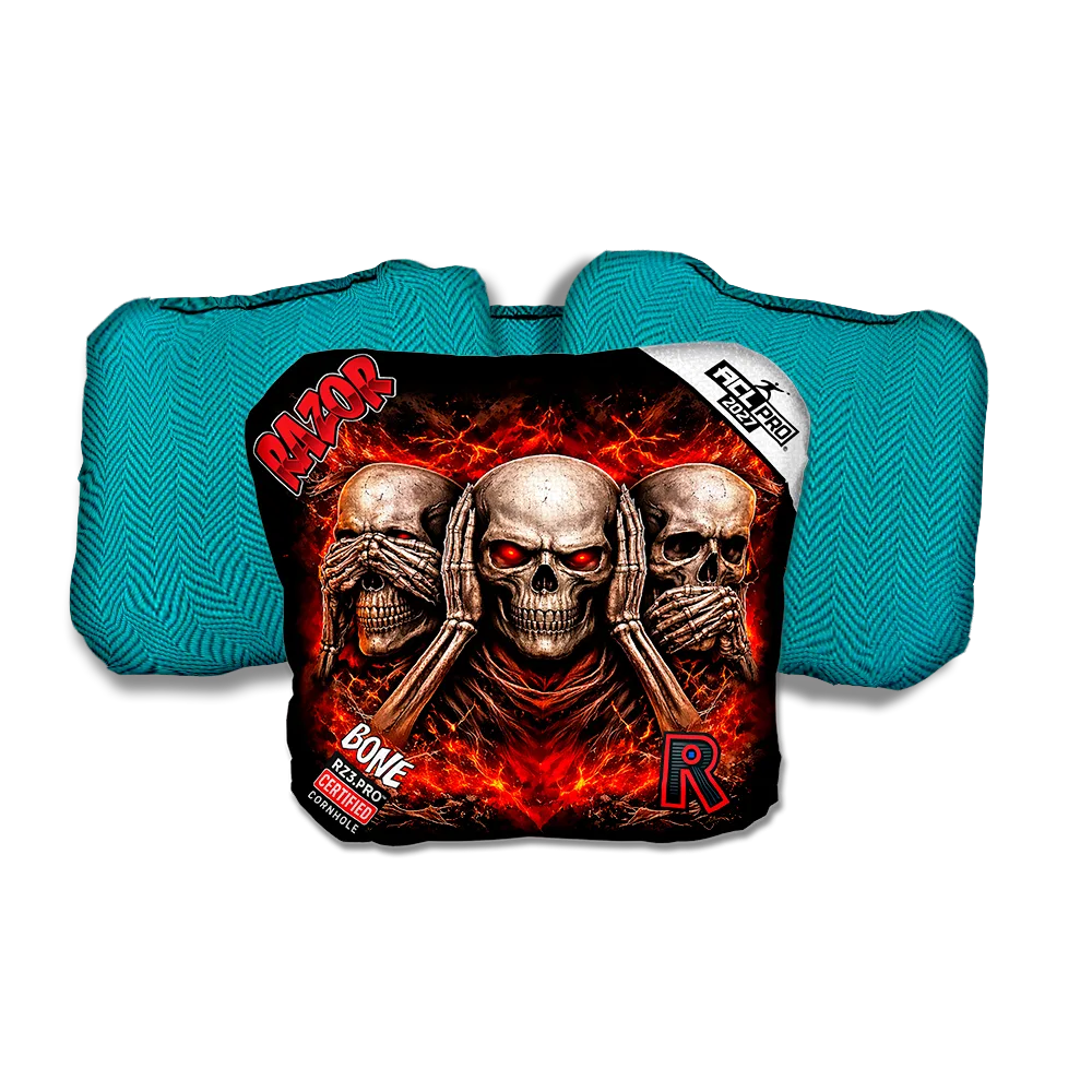 Bone PRO Omission Teal Back Cornhole Bags