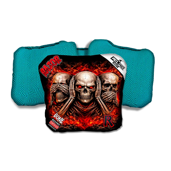 Bone PRO Omission Teal Back Cornhole Bags
