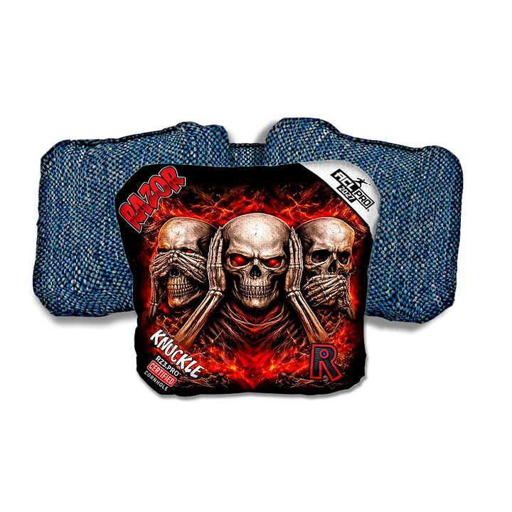 Knuckle PRO Omission Blue Back Cornhole Bags
