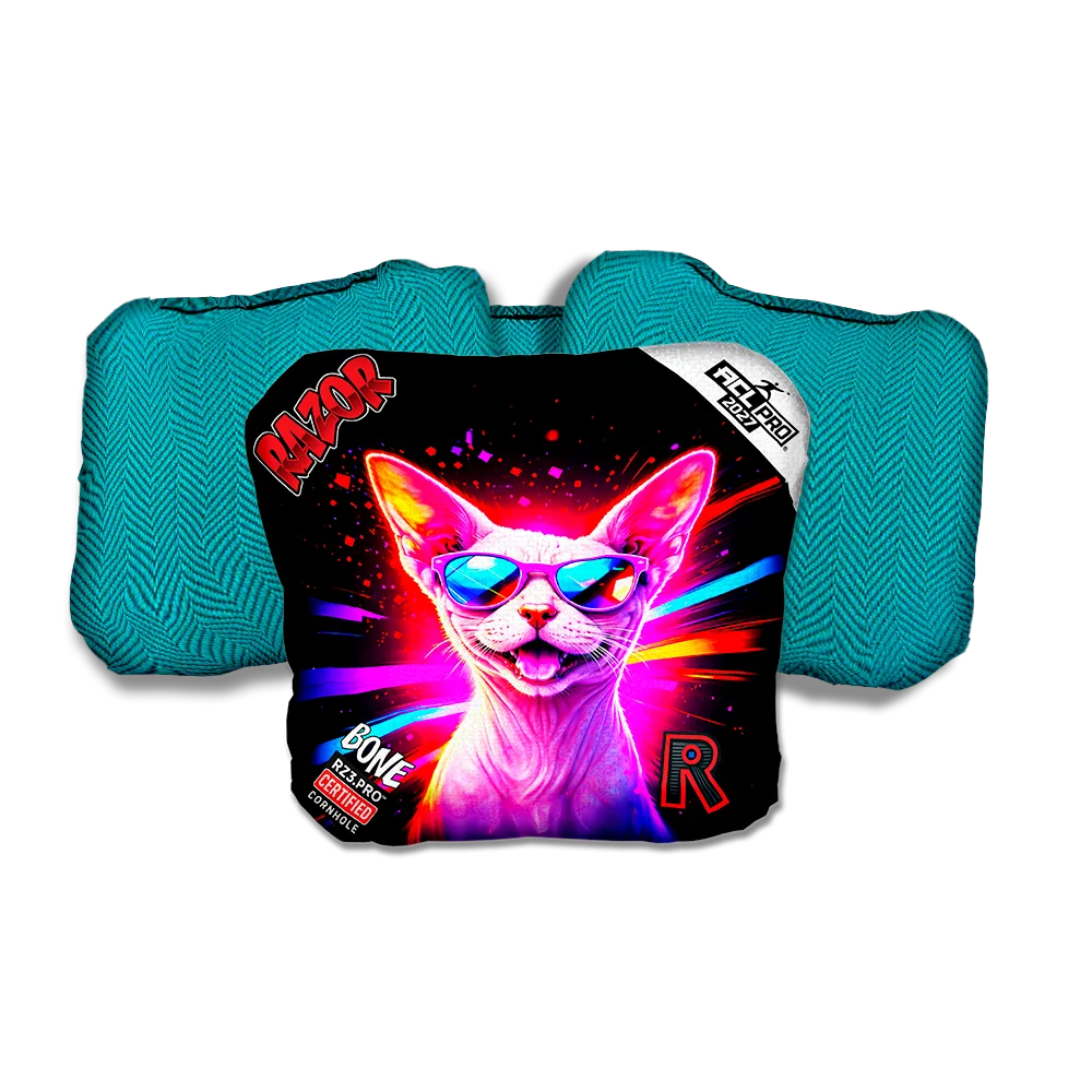 Bone PRO Phynx Party Animals Teal Back Cornhole Bags