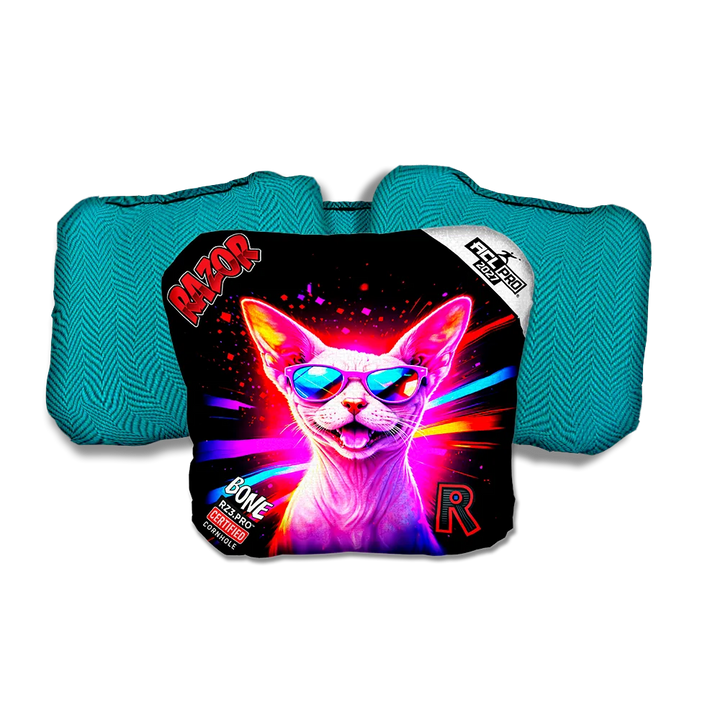 Bone PRO Phynx Party Animals Teal Back Cornhole Bags