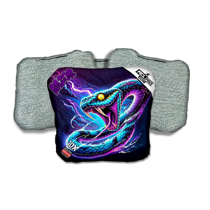 10 X PRO Pit Surge Purple Series Light Back Cornhole Bags