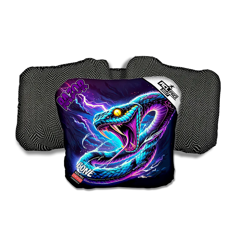 Bone PRO Pit Surge Purple Series Black Back Cornhole Bags