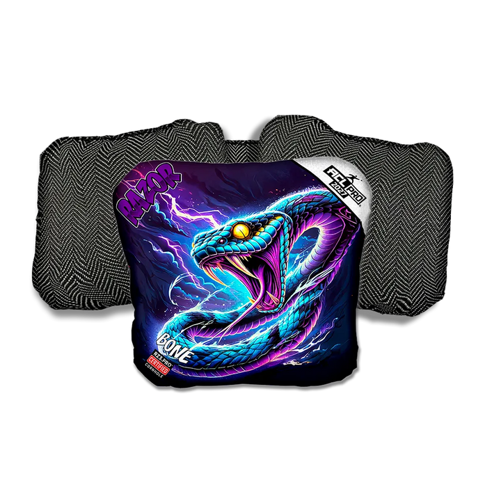 Bone PRO Pit Surge Purple Series Black Back Cornhole Bags