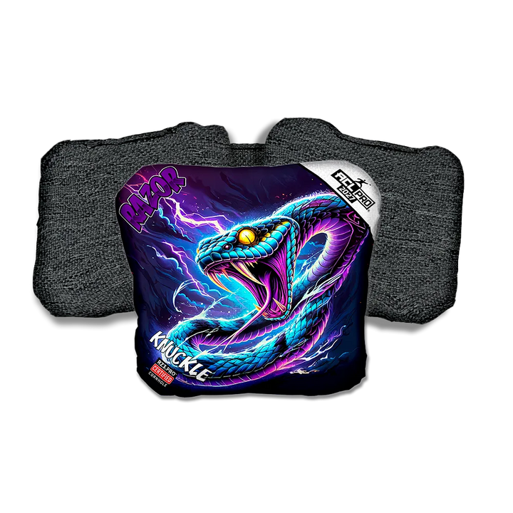 Knuckle PRO Pit Surge Purple Series Black Back Cornhole Bags