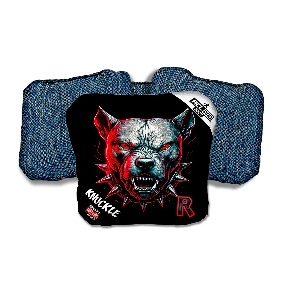 Knuckle PRO Pitbull Black Series Blue Back Cornhole Bags