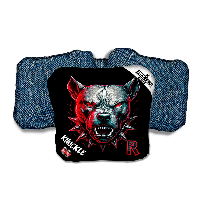 Knuckle PRO Pitbull Black Series Blue Back Cornhole Bags