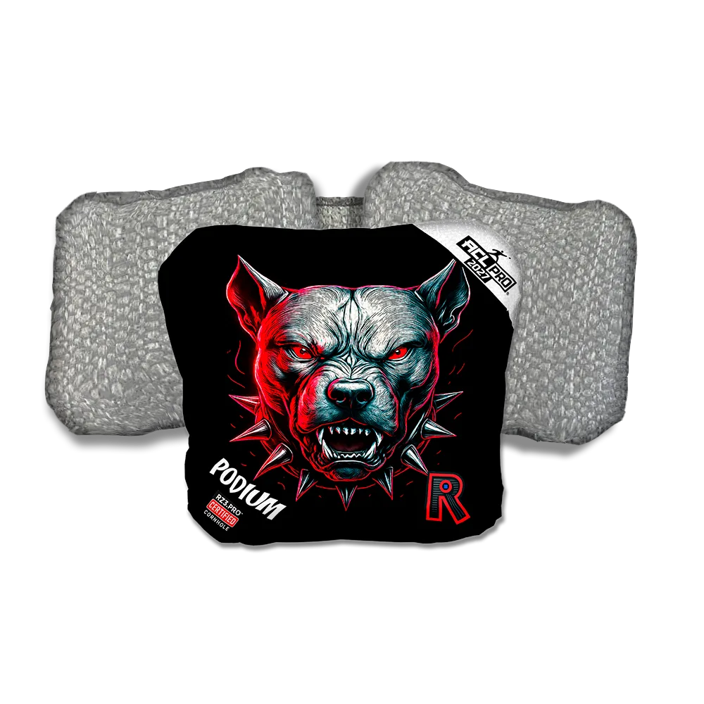 Podium PRO Pitbull Black Series Silver Back Cornhole Bags