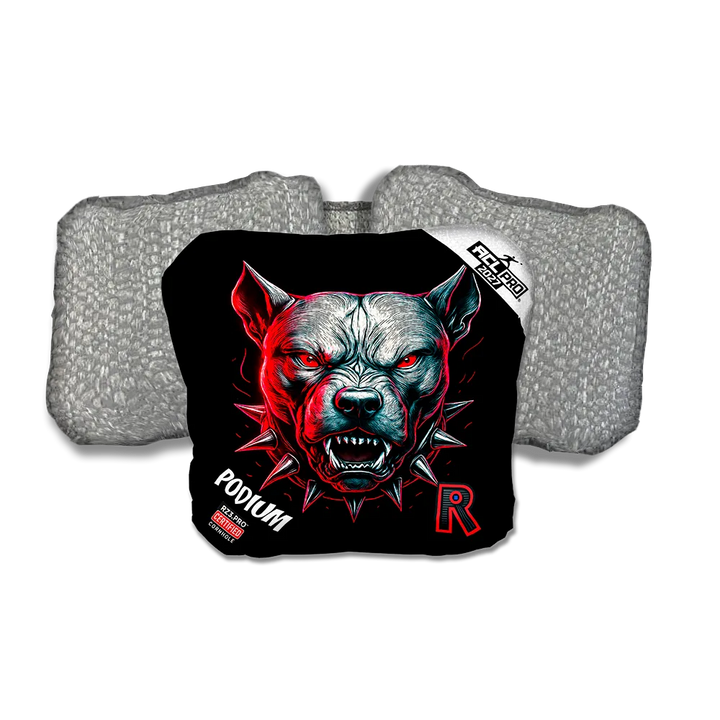 Podium PRO Pitbull Black Series Silver Back Cornhole Bags