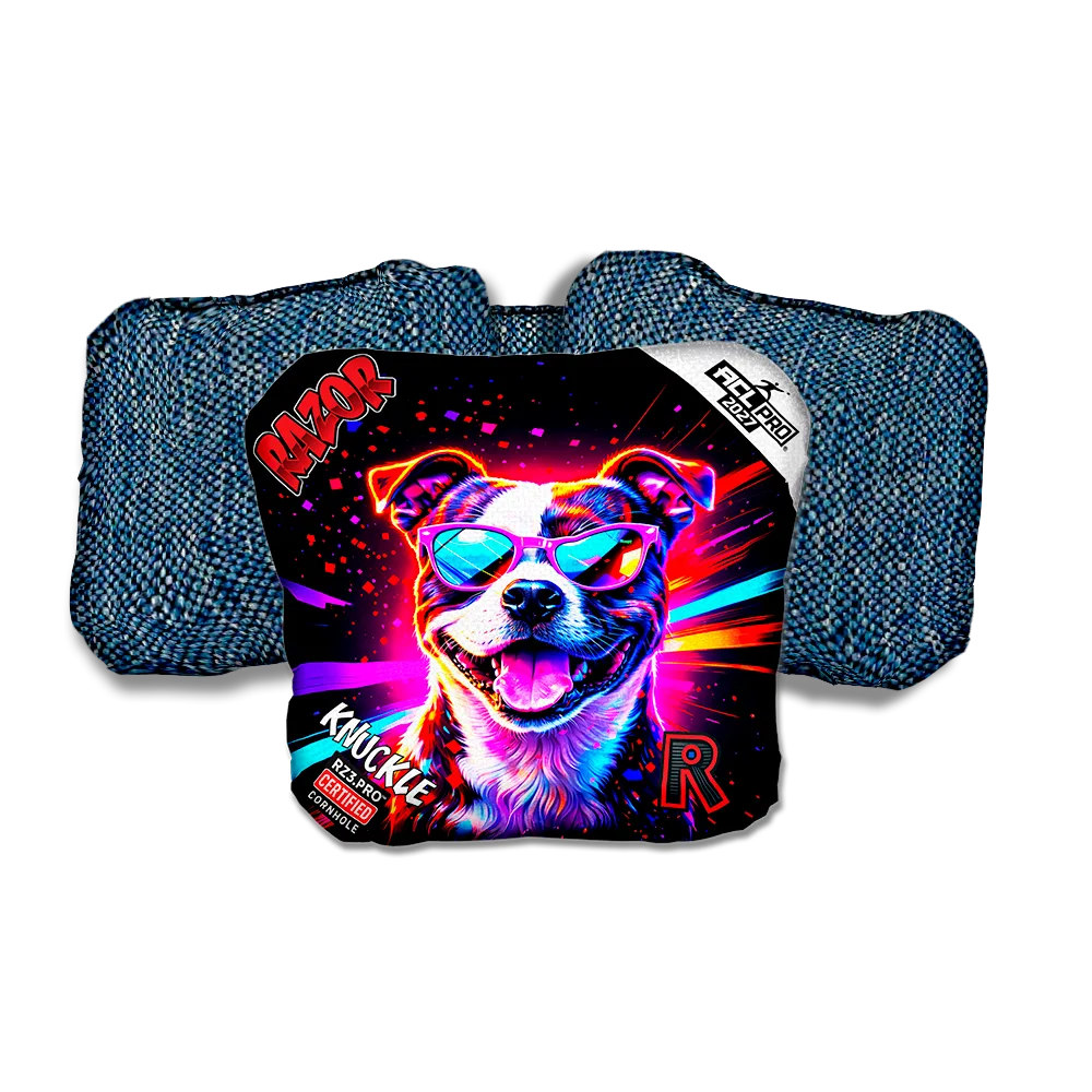 Knuckle PRO Pitty Party Animals Blue Back Cornhole Bags