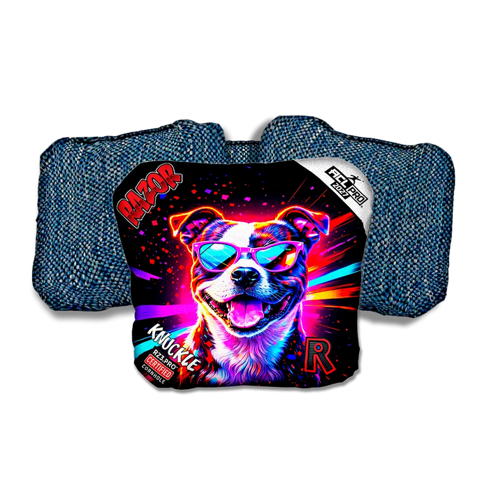 Knuckle PRO Pitty Party Animals Blue Back Cornhole Bags