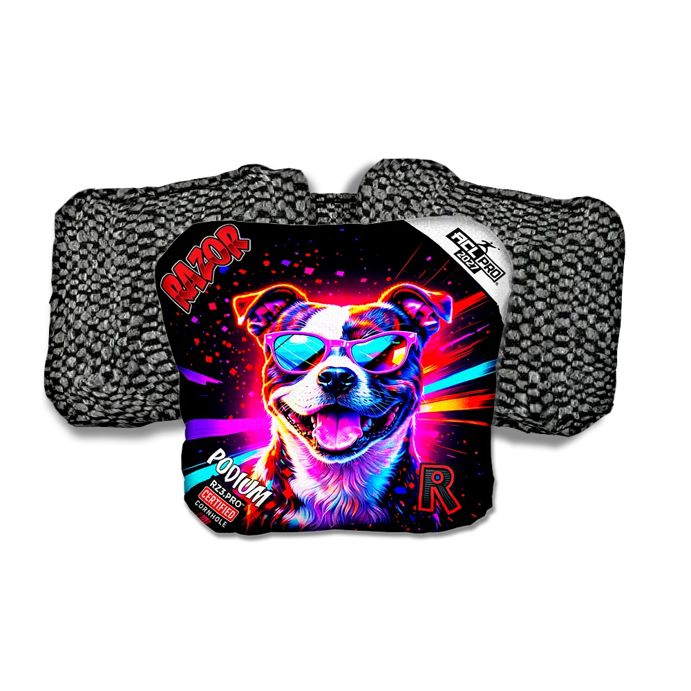 Podium PRO Pitty Party Animals Black Back Cornhole Bags