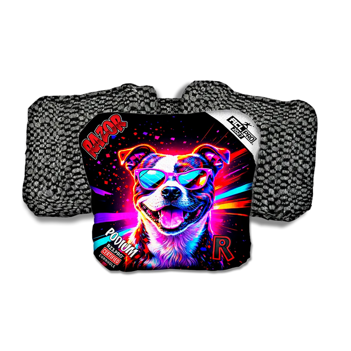 Podium PRO Pitty Party Animals Black Back Cornhole Bags