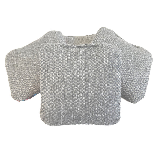 Textured gray Cornhole bag on a white background