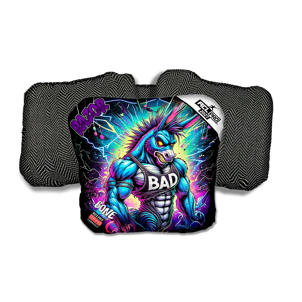 Bone PRO Power Jack Purple Series Black Back Cornhole Bags
