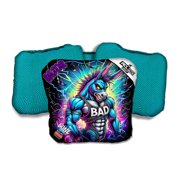 Bone PRO Power Jack Purple Series Teal Back Cornhole Bags