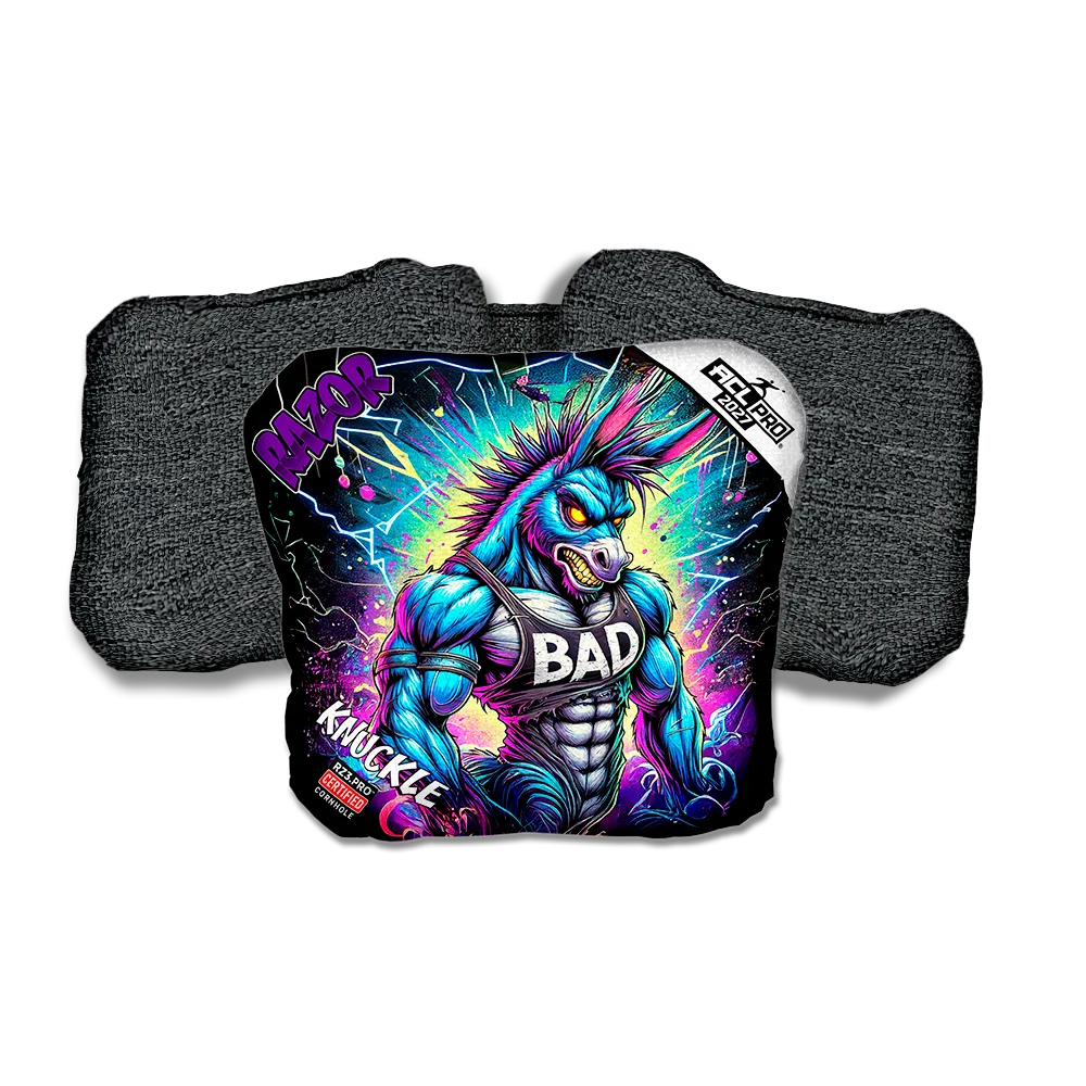Knuckle PRO Power Jack Purple Series Black Back Cornhole Bags